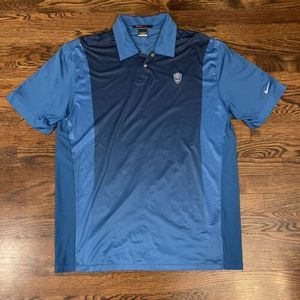 NIKE TIGER WOODS- GOLF POLO SHIRT Lwrge DRI-FIT‎ Blue
